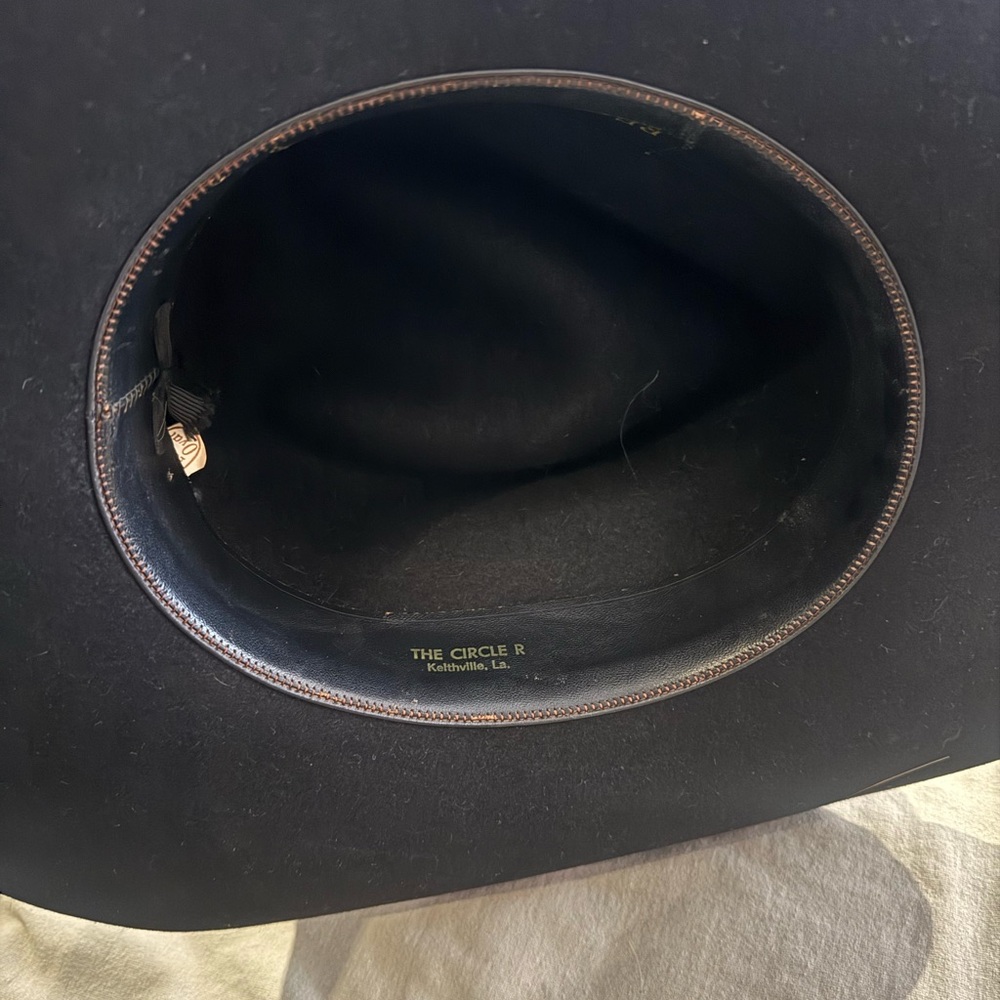 Vintage Resistol Self-Confirming XXX Beaver Black Wide-Brim Hat Long Oval - Picture 5 of 9